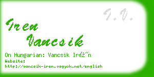 iren vancsik business card